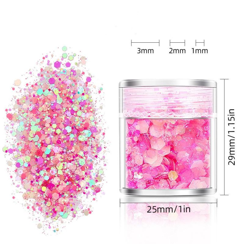 Glow in The Dark Glitter 12 Colors Luminous Chunky Sequins Cosmetic Holographic Craft Glitter Set