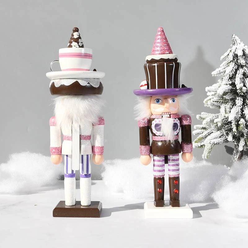 10" Ice Cream Wooden Nutcracker, Festive Christmas Decor for Tables