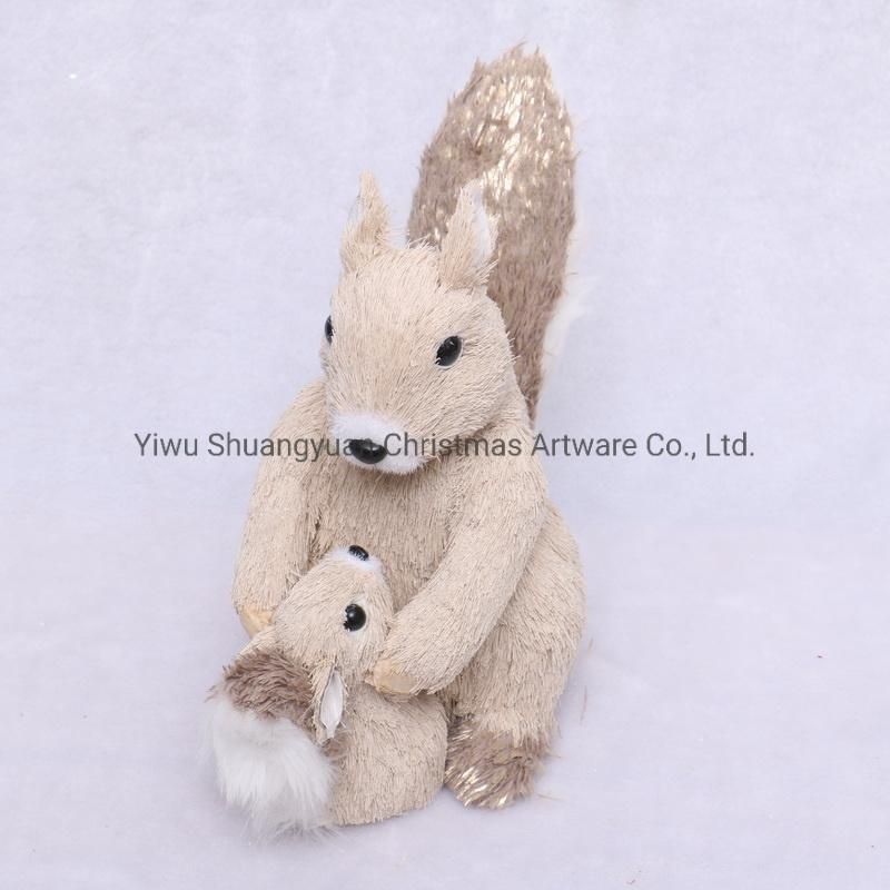 New Coming Decoration Baby Squirrel and Mother Squirrel for Christmas Ornaments