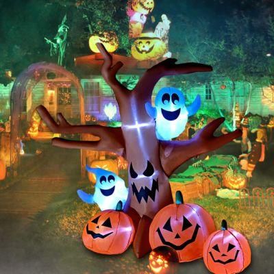 8FT/240CMH Inflatable Dead Tree with Pumpkin Blow up Halloween Decoration