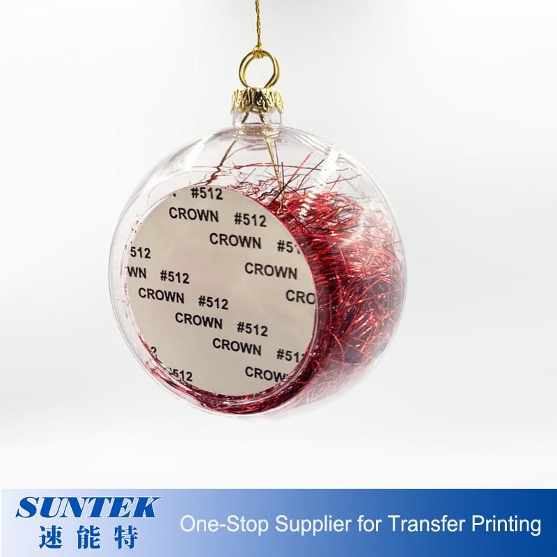 Transparent Plastic Christmas Ball Sublimation Heat Transfer Printing
