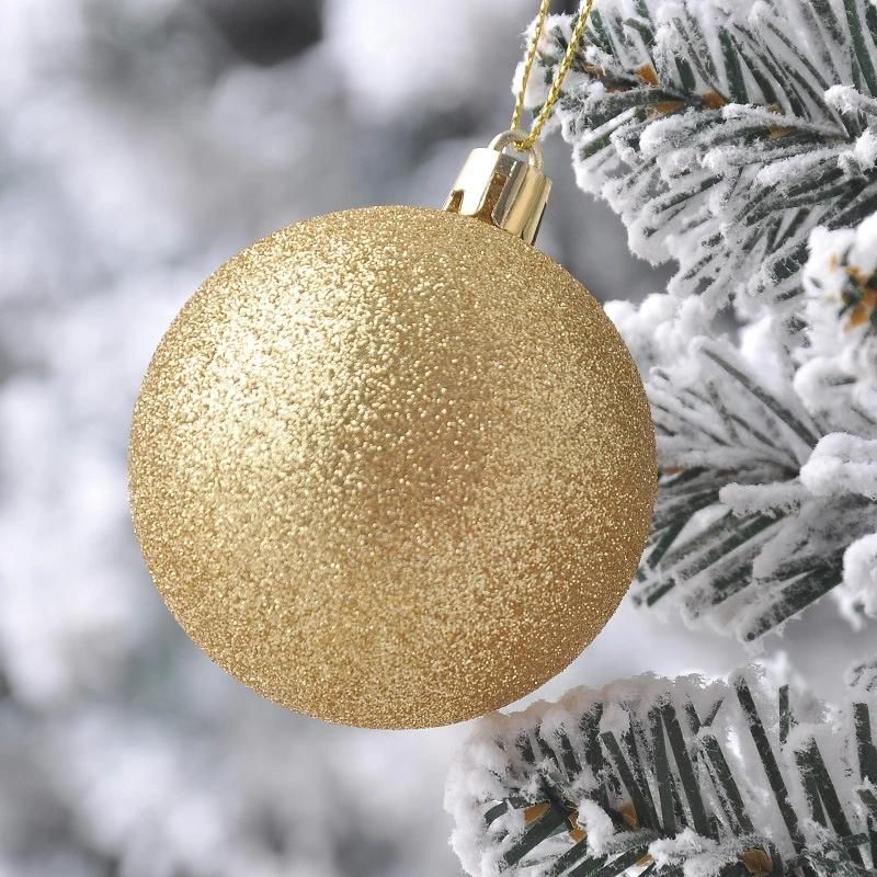 Christmas New Electroplating Plastic Ball 3cm Christmas Tree Pendant Christmas Ball Champagne Ornaments Set