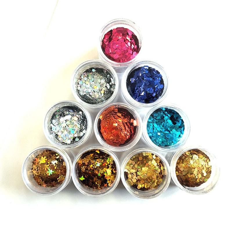 Wholesale Cosmetic Grade Special Shape Glitter Powder Dolphin Snow Round Heart Butterfly Moon Shaped Glitter