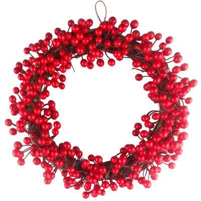 Merry Christmas Decoration Red Berry Wreath