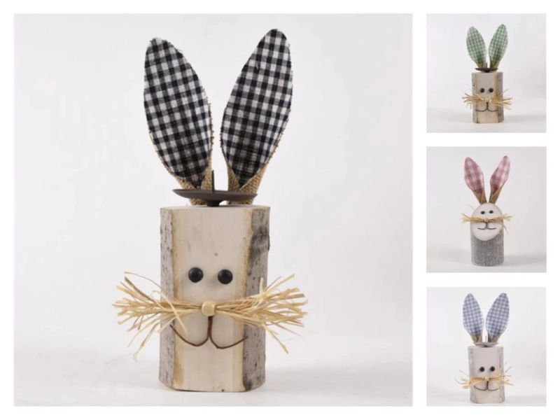 Factory Handmade Craft Spring Easter Bunny Wooden Decoration