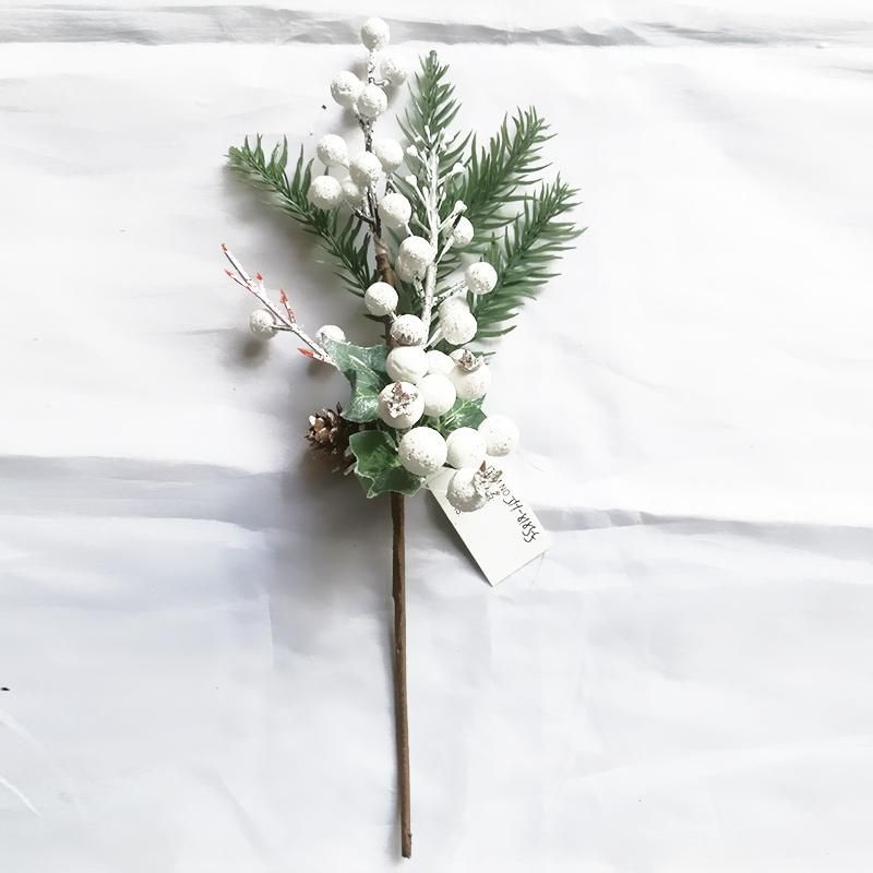 Wholesale Silk Artificial Flower Christmas Picks Ornament for Xmas Decoration