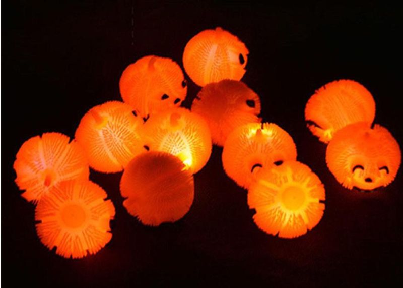 Pumpkin Ball Light up Flashing Spiky Ball Bundle Halloween Toy