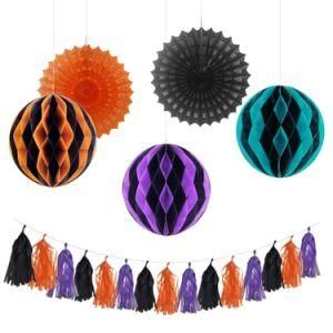 Umiss Paper Fan Tassel Garland Halloween Background for Party Decoration OEM