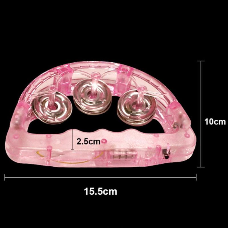 LED Flashing Tambourine Rattles Toy Hand Tamborine Luminous Gift Music