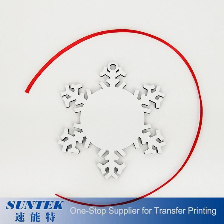 Merry Christmas Decorate Snowflake Shape Two Sided Hot Stamping Printing Sublimation Blanks Charms Pendant Photo Pendants