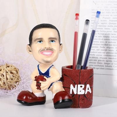 Wholesale Cute Kids Pencil Holder Basketball Star Desk Pen Holder