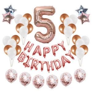 5th Years Old Birthday Rose Gold Kids 5th Birthday Supplies