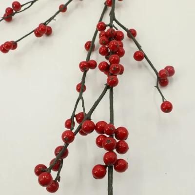 Artificial Christmas Wreath with Flower Leaf Pine Cone Red Berry