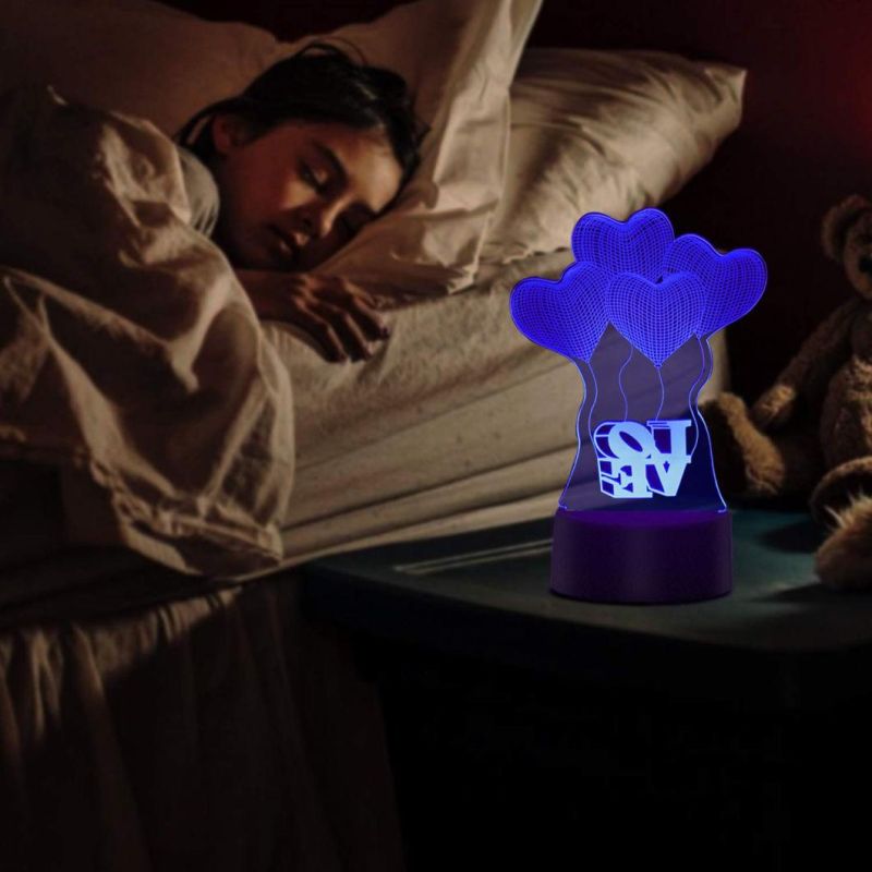 Colorful 3D LED Lamp 3D Visualization Love Lamp Valentines Gifts