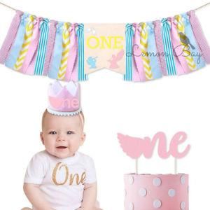 1st Birthday Party Supplies Cake Topper Banner Kids Party Decoration Set