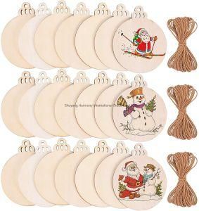 DIY Laser Cut Unfinished Wooden Ornaments for Christmas Gift Decoration 6PC