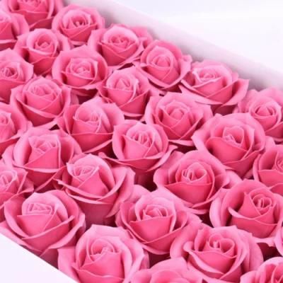 Artificial Handmade Flora Scented Soap Cool Water Rose 4 Layers 6cm