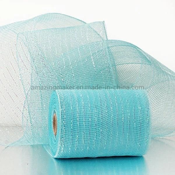 Metallic Thread 6′′ Deco Mesh Ribbons for Gift Packaging