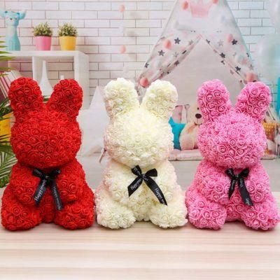 Artificial Preserved Rose Flower Bear Rose Rabbits Foam Rose Bear Gifts for Valentine&prime;s Day, Wedding, Anniversary, Christmas