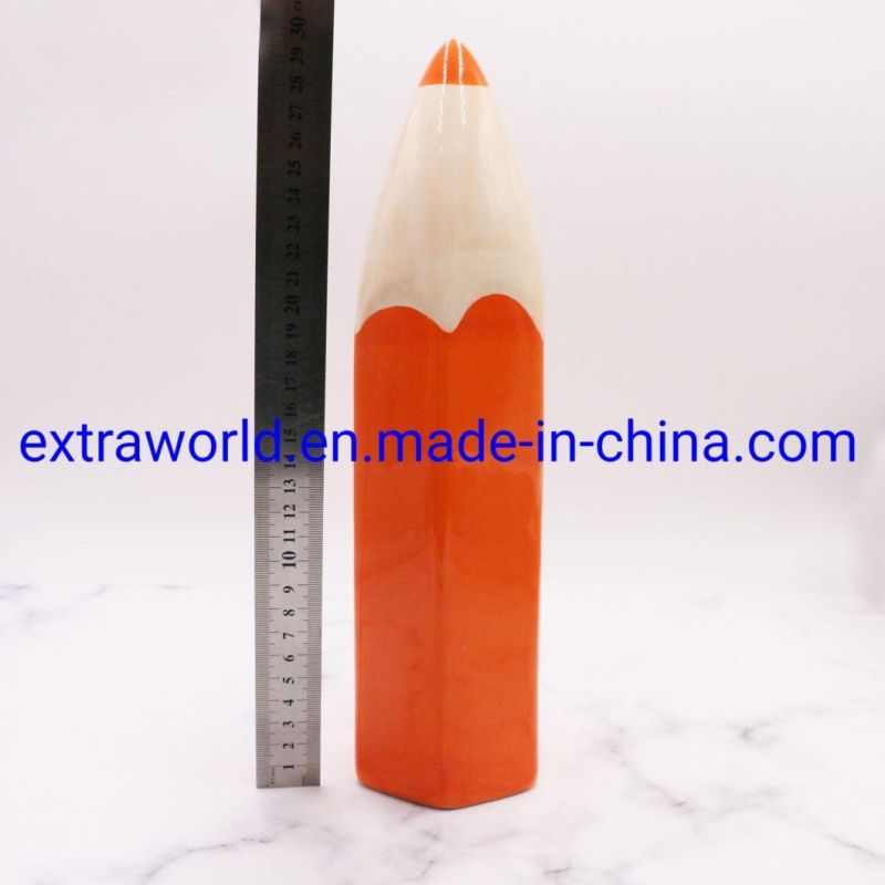 Decorative Hand Craft Crayon Shaped Ceramic Money Box for Gift