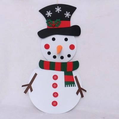 Wholesale High Quality New Design Snowman Figure Christmas Felt Wall Hanging DIY Ornament