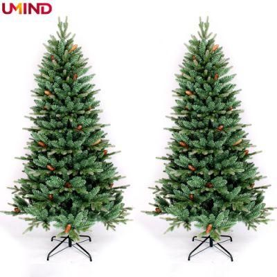 Yh1906 Snowy Pattern 240cm Size Customize Christmas Tree with Pine Cone