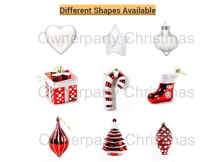 Outdoor Wholesale Clear Shatterproof Custom Organizer Christmas Xmas Balls for Tree Ornaments