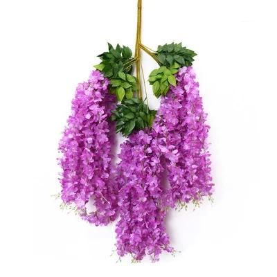 Artificial Hanging Wisteria Flowers Greenery Vines Silk Wisteria for Wedding