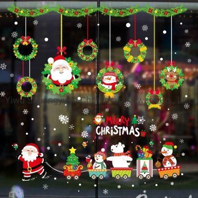 Santa Clause Shaped TPR Christmas Jel Sticker Jelly Sticker Christmas Window Sticker Door Sticker Fridge Sticker Toilet Sticker Wall Sticker