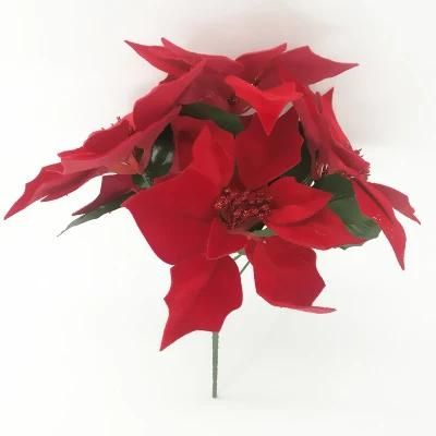 Red Artificial Simulation Christmas Flowers Poinsettia