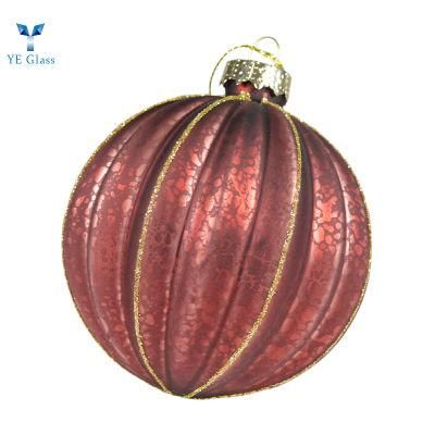 Christmas Ornaments Ball Red Gold Painted Christmas Tree Pendant