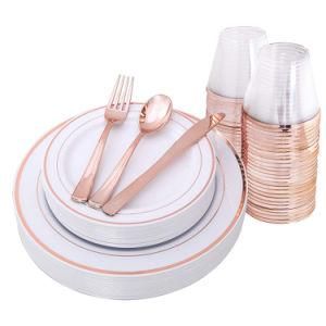 Bronzin Plastic Disposable Tableware Wedding Party Decoration Supplies