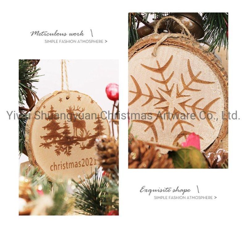 2021 New Design High Sales Christmas Hanging Wooden for Holiday Wedding Party Decoration Supplies Hook Ornament Craft Gifts