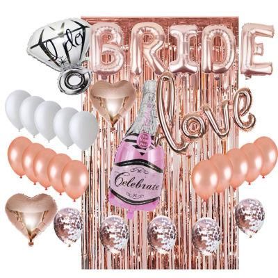 Bridal Shower Hen Party Engagement Diamond Balloon Bachelorette Rose Gold Party Decorations Kit
