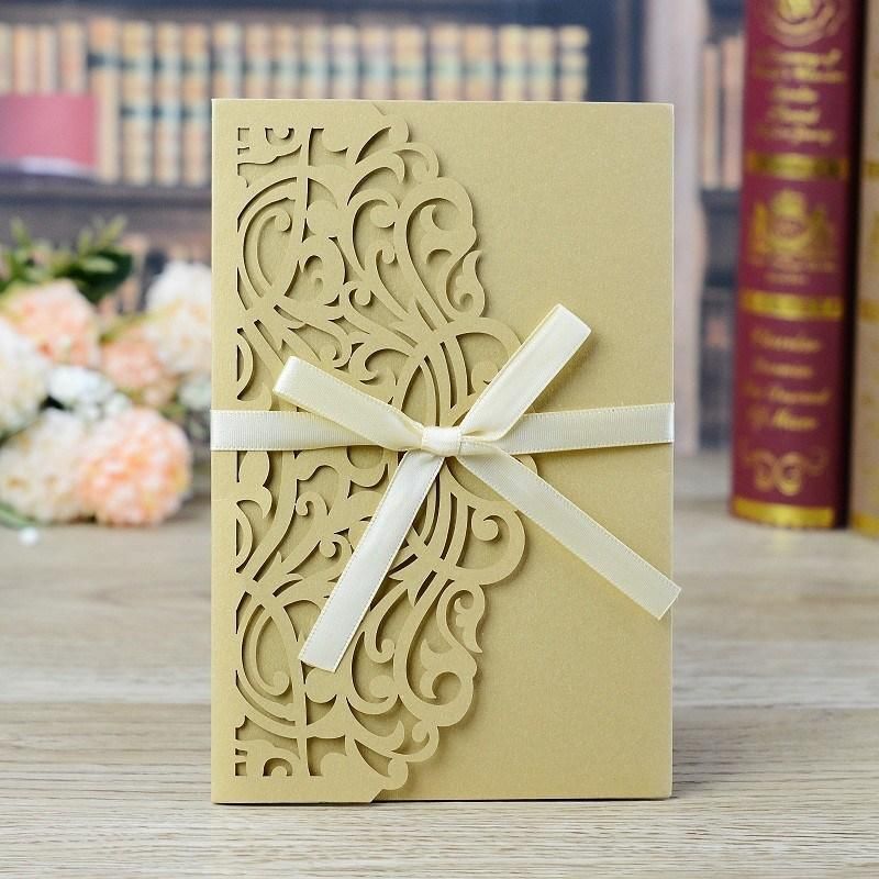 3D Laser Cut Wedding Invitations Card Birthday Cake Butterfly Invitation