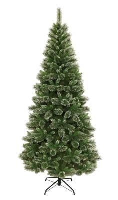 9FT Green Frosted Flowering Pine Needle &amp; PVC Mixed Tips Christmas Tree