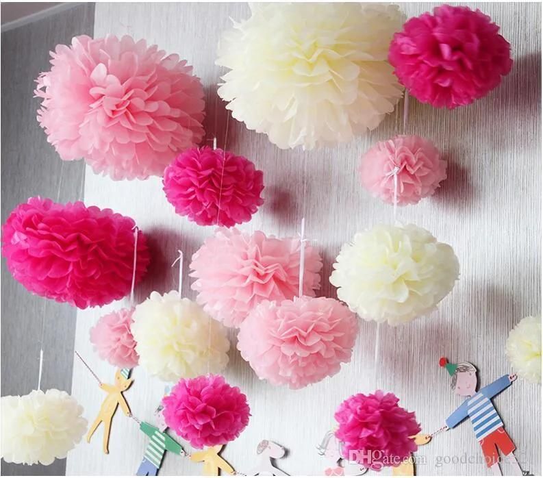 Wholesale Party Wedding Decoration Hanging Tissue Paper Pompoms POM Poms