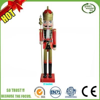 Wholesale Life Size Custom Christmas Wooden Solider Industrial Figurine Antique 6FT Nutcracker