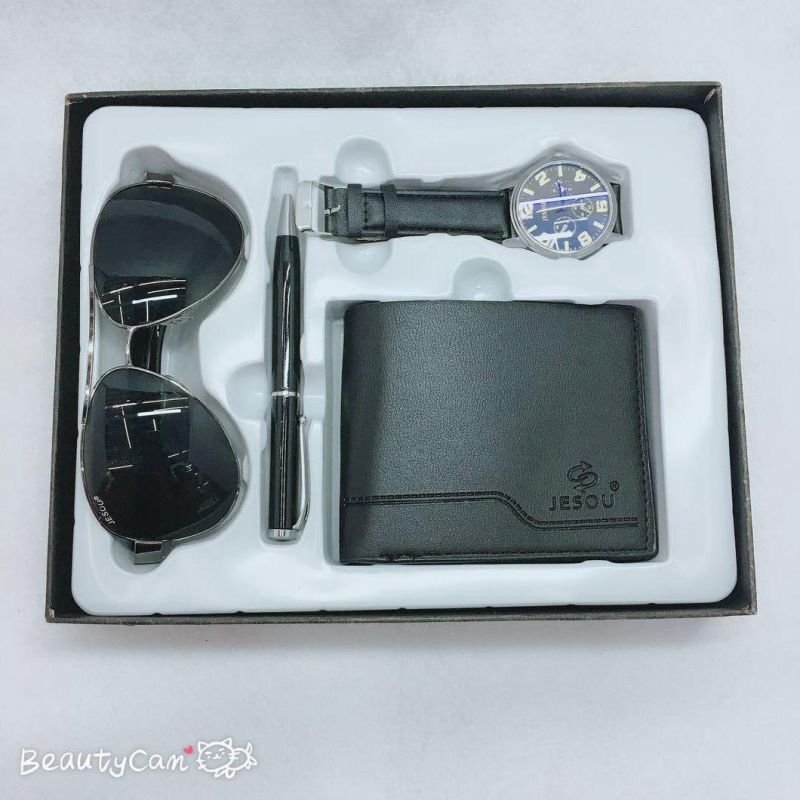 Promotional Business Gift Set with Metal Pen Sunglass Wallet Watch