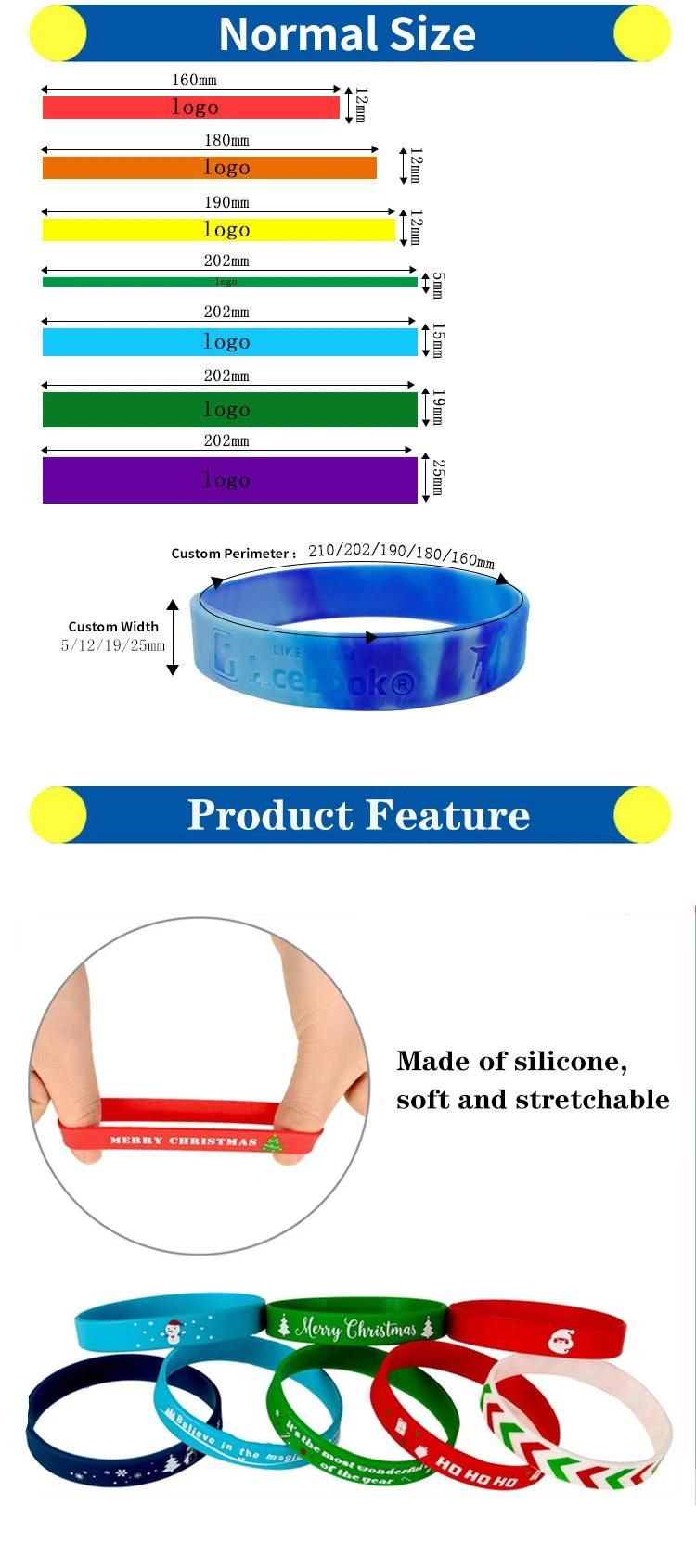 Silicone Promotional Christmas Gift Bracelets and Wristbands