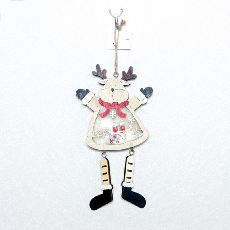 LED Light up Christmas Wooden Pendant Decoration