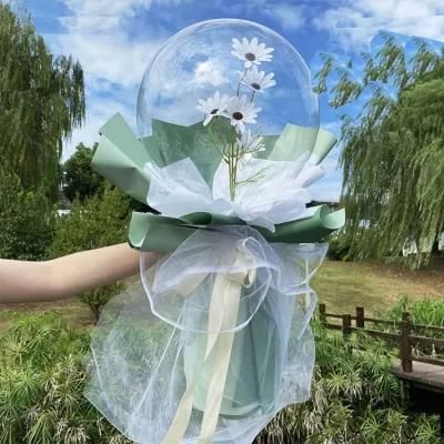 DIY Bouquet Fashion Transparent Bouble LED Bobo Flashing Balloons Inside Sun Flower Rose Daisy Bouquet New Style Balloon Bouquet