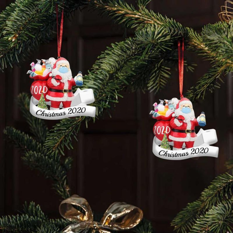 Custom 2022 3D Santa Christmas Decor Xmas Tree Hanging Santa Claus Hanging Ornament Snowflake Gift for Promotion