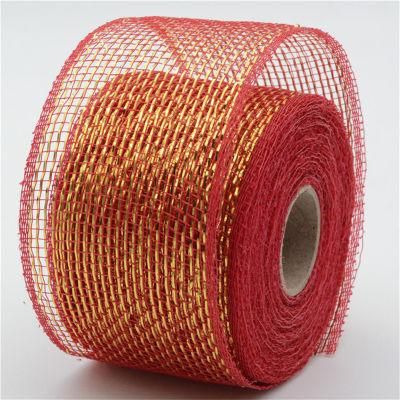 Free Sample Wholesale Printed with Logo Party Ribbon Mesh for Xmas Decoration