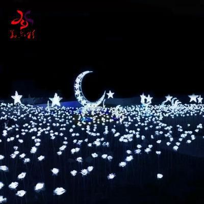 LED Ramadan White Moon Motif Light Outdoor Lighted Holiday Decorations