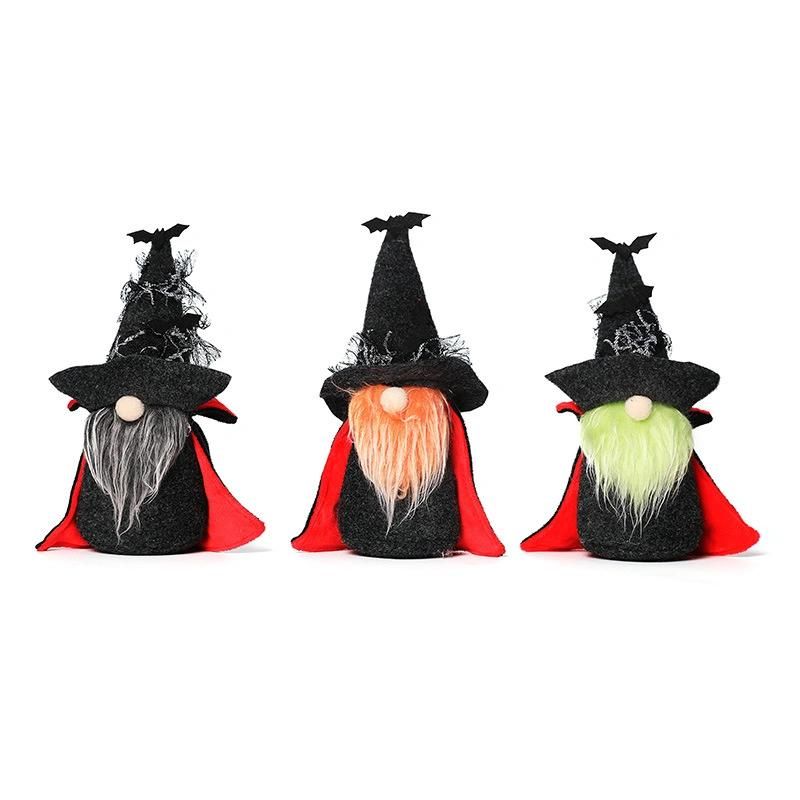 Cross Border New Halloween Vampire Action Figure Black Robe Rudolph Costume Party Bat Hat Faceless Old Man Doll