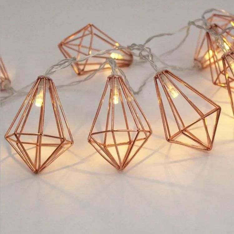 Wrought Iron Diamond LED Battery String Decoration Light