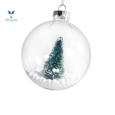 Wholesale Custom Christmas Decoration Clear Glass Hanging Ball