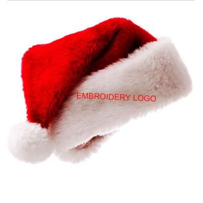 Wholesale Custom Logo Adult Thick Plush Christmas Hat