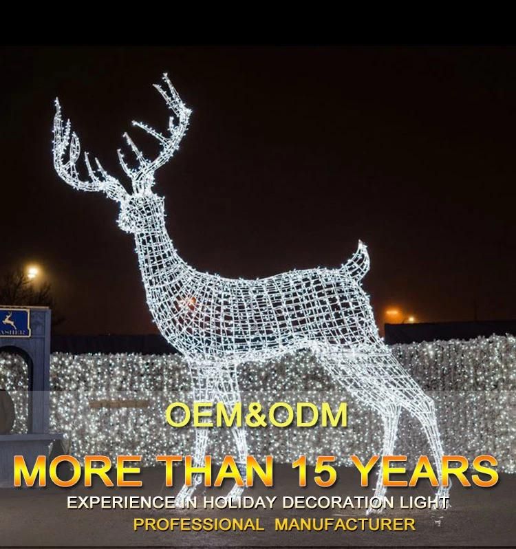 Outdoor Waterproof Garden Ornament Shopping Mall Decoration Holiday Couple Deer 3 D Motif LED Light